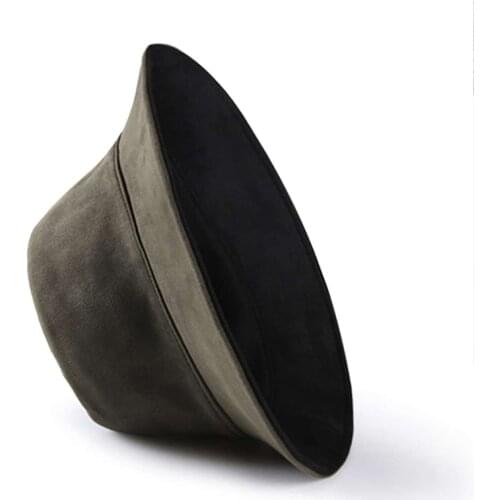 Double Sided Large Size Autumn Winter Panama Hats for Men Outdoor Sunscreen Warm Bucket Hat Male Basin Cap Sun Cap Fisherman Hat