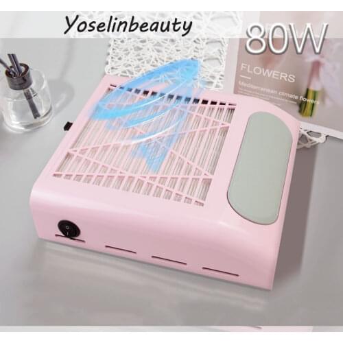 80W Vacuum Nail Dust Collect Professional Vacuum Cleaner for Nails With Strong power Extractor Fan For Nail Manicure Salon Tool