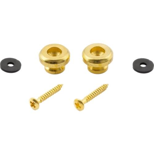 Musiclily Mushroom Head Guitar Strap Buttons Locks, Gold (2 Pieces)