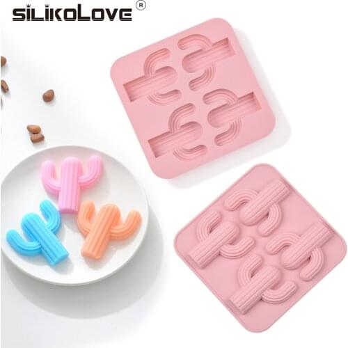 SILIKOLOVE Desert Cactus Handmade Soap Mold Silicon Forms For 3D Craft Soap Making Ice Grid Ice Cube Mold Resin Mould