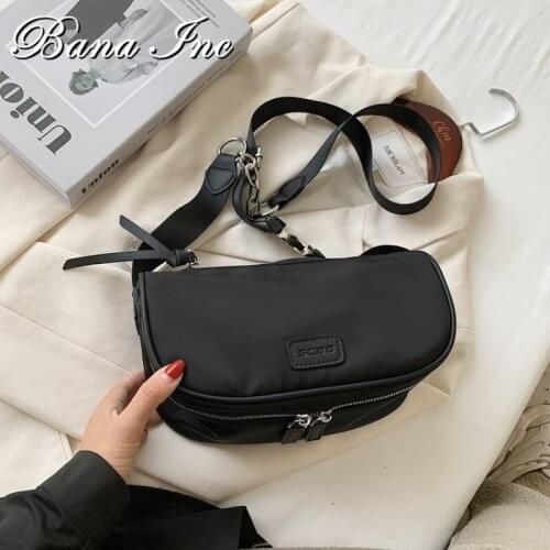 Crossbody Bags Women Handbag Shoulder Bag Purse Fashion Women Bag Chain Zipper All-match 2021 Oxford Cloth Contrast Color Saddle