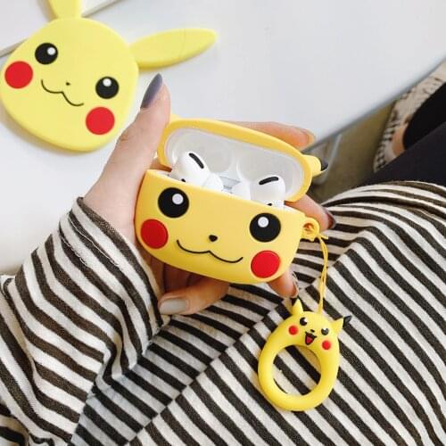 TAKARA TOMY Pokemon AirPods pro Silicone Case Kawaii Pikachu Cartoon Anti-drop Bluetooth Earphone Protective Case Box Gifts