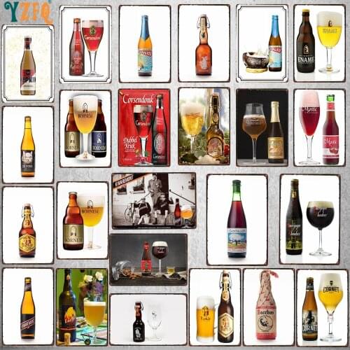 Belgian Beer Vintage Metal Metal Plates For Wall Bar Home Pub Art kitchen Coffee Decor 30X20CM DU-9048B