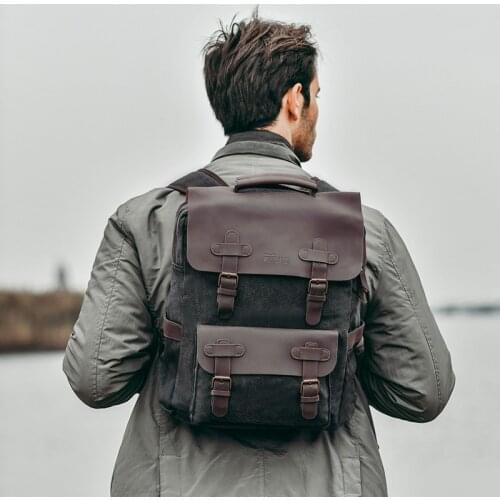 Men Backpack Vintage Canvas Backpack School Bag Male Travel Bags Large Capacity Student Backpack Laptop Bag Travel Backpack