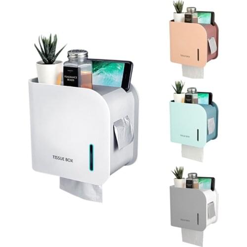 Waterproof Toilet Paper Holder Home Storage Rack Bathroom Foldable Hanger Tissue Box Shelf Wall Mounted Paper Holder