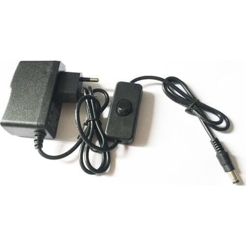 High Quality 1pcs 12V 1A Power Supply With Switch ON/OFF ON / OFF For Led Strip DC plug 5.5mm x 2.1mm-2.5mm EU plug
