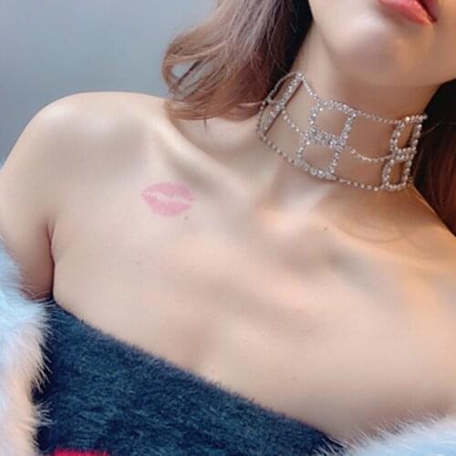 Women Letter Neck chain Fashion Rhinestone Chokers Necklaces BB Hyperbole Gothic Collar Jewellery Shining Gift