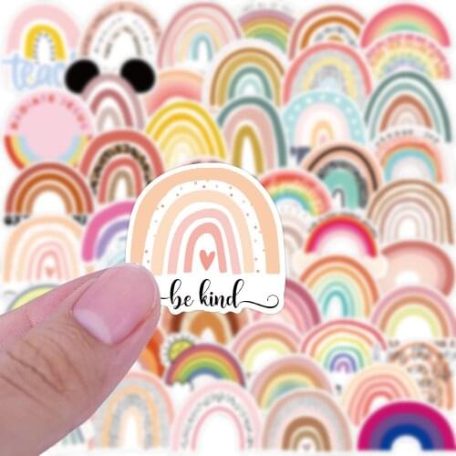 10/50Pcs Rainbow Bridge Stickers Small Fresh Graffiti Waterproof Decorative Luggage Car Computer Water Cup Stickers Toys