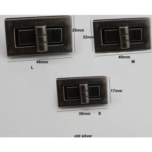 10sets Old Silver Color Rectangular Turnlock,Alloy Twist Lock,TurnLock Handbag Bag Accessories Purse Snap Clasps/ Closure Locks