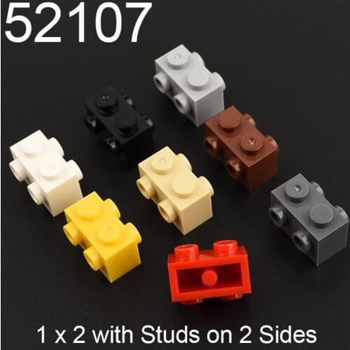 10PCS 52107 Brick Special 1x2 with Studs on 2 Sides Building block accessories parts MOC DIY Education Build Toys Brick
