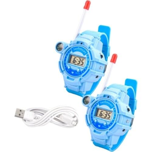 2 Pcs Childrens Watch Walkie-Talkie Toy Kids Time Display Compass Three Usage Wristwatch Electronic Outdoor Intercom Watch Toy