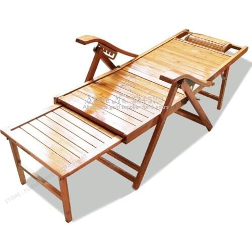 38%Minimalism Siesta Chair Fold Portable Deck Chair Bamboo Cool Chair for Elderly Lie Chair Soft Chair