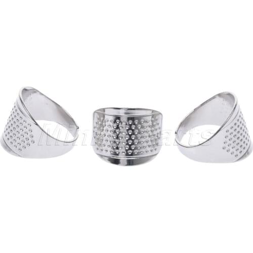 3X Silver Ring Size 2.0cm/0.78" Adjustable Thimbles Seewing Timber Handmade Machine Leather Craft Tool Accessories