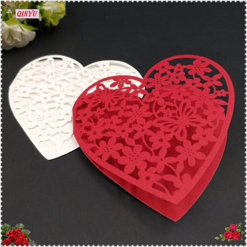 50Pcs Laser Cut Love Heart Shape Wine Glass Card Place Paper Cup Card Wedding Party Decoration Snow Flake Party Seat Table 6Z