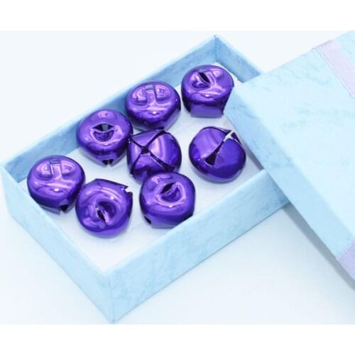 15mm Purple Jingle Bells Charms Beads Cat Bells Drop Charms for Bags Clothing Christmas Craft Holiday Home Decorations 20PCS