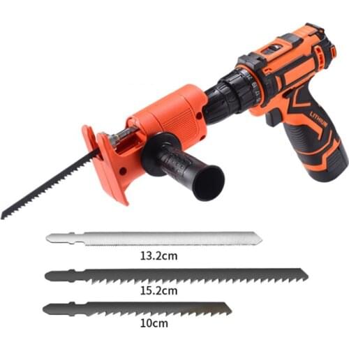 Electric drill modified electric reciprocating saw household saber saw electric drill turn jig saw portable woodworking cutting
