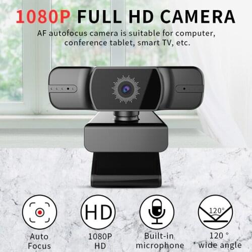 Full HD 1080P High Definition Camera Auto Focus USB Driver-free Webcam With Dual Microphone For Video Conference Webcast