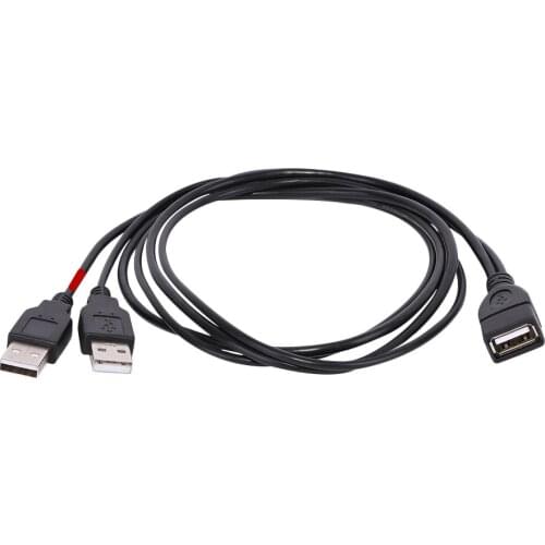 USB 2.0 A Female plug to 2 dual USB A Male jack Y splitter Hub adapter Cable 0.3m 1m