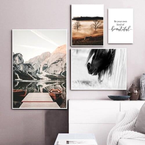 Picture with Horses Nordic Landscape Canvas Wall Poster Decoration Painting for Interior for Home Room Design Art Prints