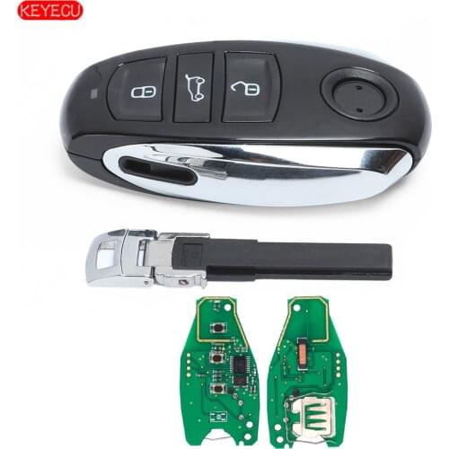 KEYECU Smart Remote Key 3 Button for Volkswagen Touareg 2011-2014 With Small key 433MHz PCF7945 Chip