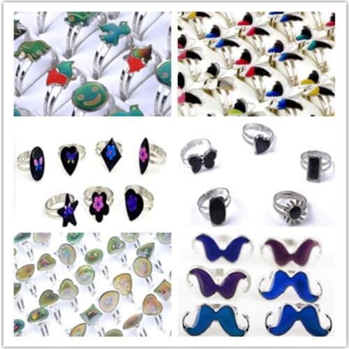 10pcs Bulk Mood Rings for Kids Wholesale Lots Temperature Change Emotion Feeling Color Changeable Mood Rings Lots