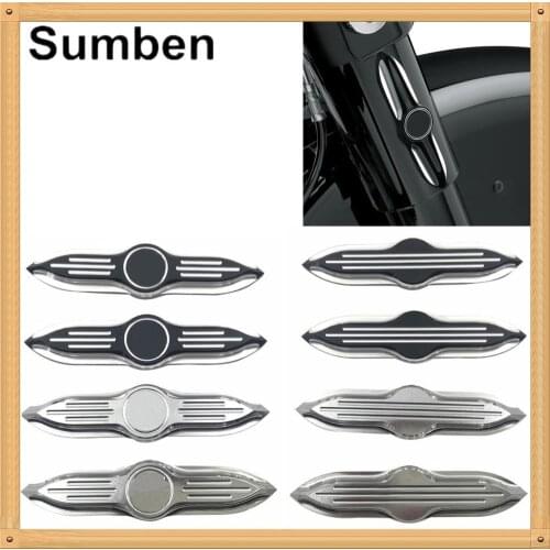 Burst Front Fork Cover Medallions Side Emblem for Harley Softail Slim Fat Boy Deluxe Touring Road King Street Electra Tri Glide