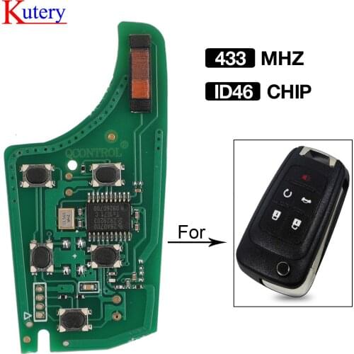 Kutery 5 Buttons 433MHZ ID46 Chip Remote Car Key Circuit Board Fob For Chevrolet Cruz Aveo Camero Malibu Buick Verano Encore