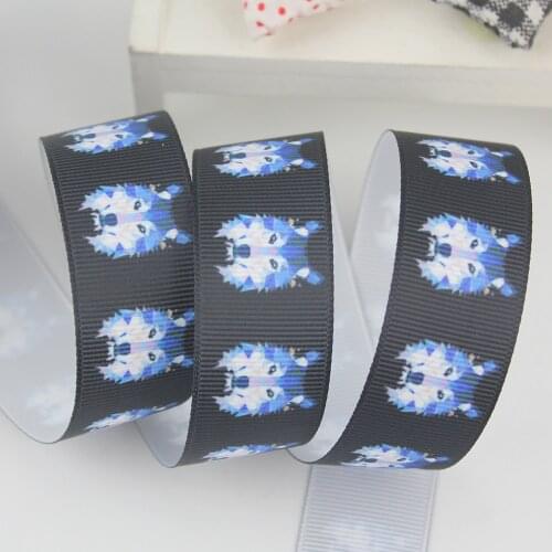 Wolf Black Printed Ribbon 16/22/25/38/75mm Grosgrain Ribbons 10 25 50 Yards DIY Bows Gift Wrapping Wedding Decoration Webbing