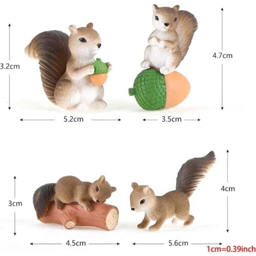 T21D 8Pcs Mini Squirrel Miniature Figurines Fairy Garden Decor Moss Bonsai Ornament