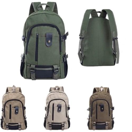 Mens Canvas Backpack Large-capacity Schoolbag Explosion Solid Color Rucksacks Fashion Casual Travel Sport Bag Backpack