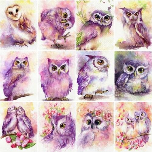 HUACAN 5D DIY Picture By Numbers Flower Unique Gift On Canvas Acrylic Painting By Numbers Owl Animal Wall Art
