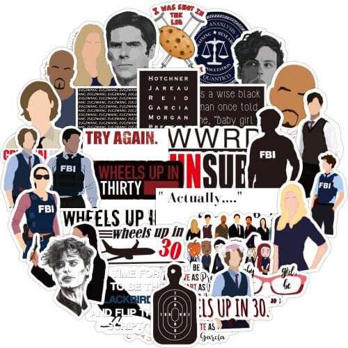 10/50pcs Waterproof Criminal Mind TV Show Graffiti Stickers DIY Student Laptop Luggage Scrapbooking Stationery Bicycle Stickers