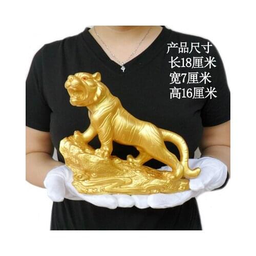 NEW Decoration Art tiger decoration crafts Feng Shui imitation copper Zhaocai tiger mountain twelve zodiac Gold Tiger