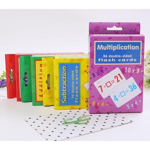 Division Addition Operation Flash Paper Cards Math Learning Education Kids Toy Lightweight paper card for educational toys