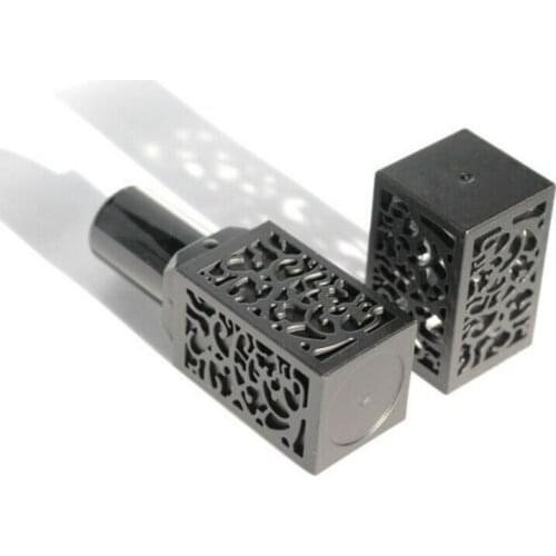 Empty plastic Lipstick Tubes Black Retro Hollow Style Cute Lipbalm Container Elegant Chapstick Tube