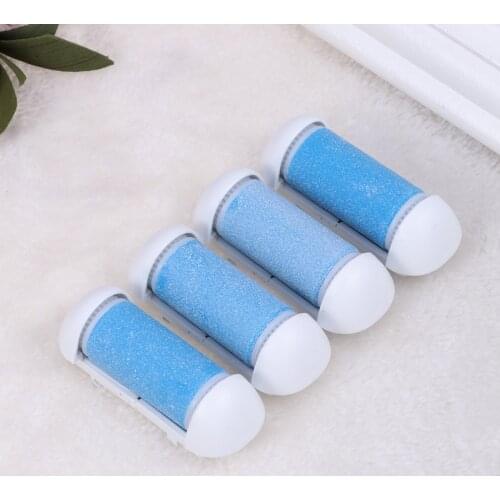 4pcs Feet Care Tool Skin Care Foot Dead Skin Removal Replacement Roller Exfoliator Heel File Cuticles Callus Remover Head(Blue)