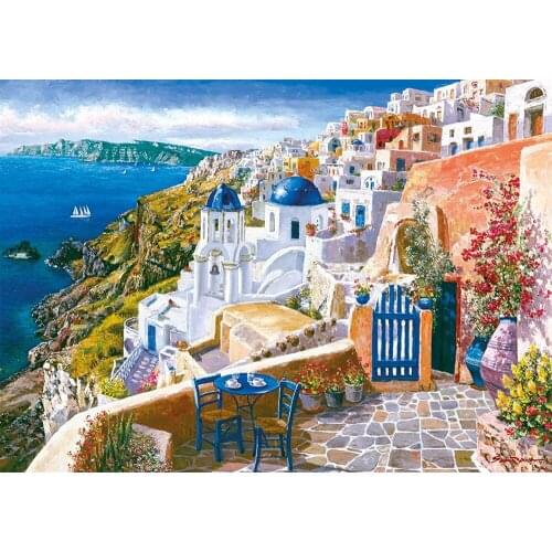 Romantic Seaside Scenery Cross Stitch Kits Fashion Crafts Needlework 14CT Unprinted Embroidered Handmade Art Wall Home Decor