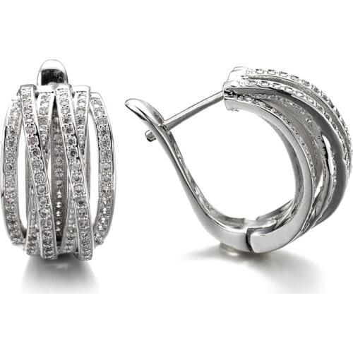 Luxury brand 2021 New Earrings With Zircon Wholesale female Crystal from Swarovskis Women Fine Jewelry Fit Wedding Party