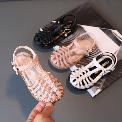 2021Princesses Sports Cute Weaving Sandals Big Girls Shoes Child Summer Beach Sandals Children Weaving Shoes 23 45 67 89 10Years