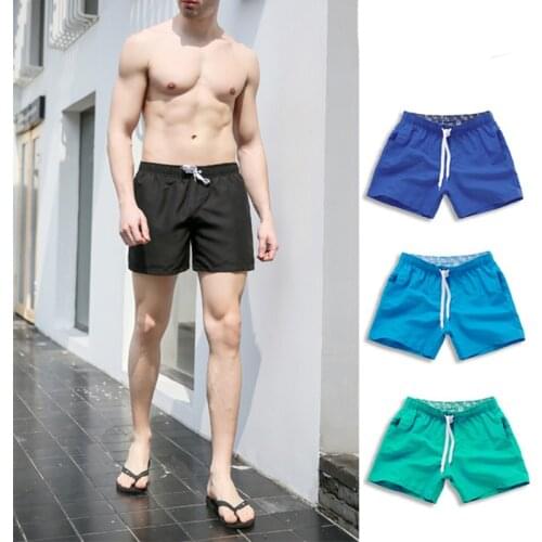 Beach Shorts Men Trunk Summer Short Pants Solid Breathable Quick Dry Swim Shorts Surfing Men Thigh Length S-3XL Plus Size Shorts