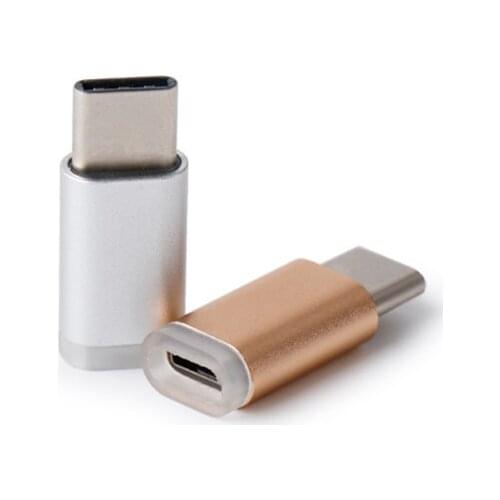 Micro USB Female Plug to Type C Male Plug Data and Charge Cable Adapter Connector with Silicone edge