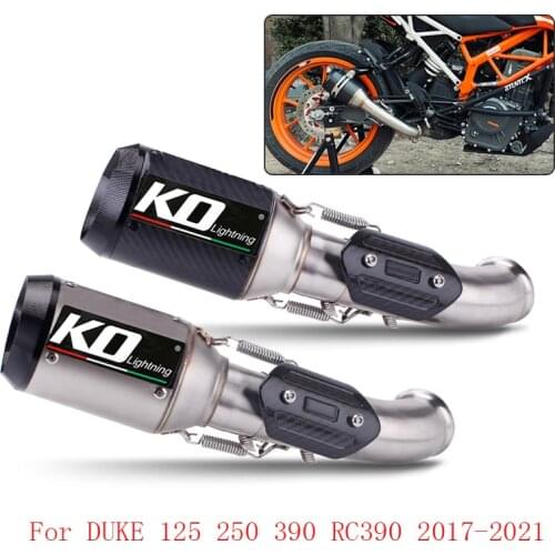 Slip on 51mm Exhaust System Connect Pipe Muffler Silencer Escape for KTM DUKE 125 250 390 2017-2021