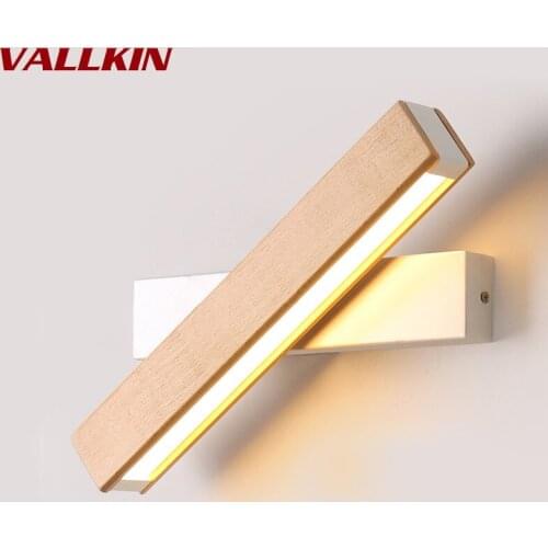 Modern minimalist Wood Lights Bedside Lamp Wall Lamp Bathroom Mirror Light Led Wall Light Lighting Fixtures 360 degree Rotate