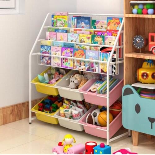 Childrens Picture Book Rack Toy Storage Rack Baby Toy Rack Kindergarten Storage Integrated Storage Box Storage Cabinet