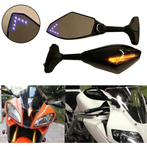 Motorcycle LED Rearview Mirror with Light for Yamaha YZF R1 R6 FZ1 FZ6 600R R3