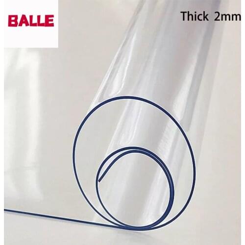 Thickness 2mm Transparent PVC Tablecloth Waterproof Heavy Table Cover Oil-Proof Soft Glass Clear Plastic Mat High Quality