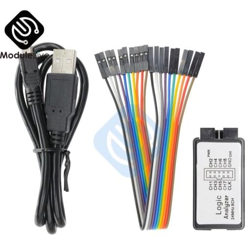 USB Logic Analyzer SCM 24MHz 8 Channel 8-CH 24M/seconds Logical Debugger for ARM FPGA Logic 24M Electronic Tools