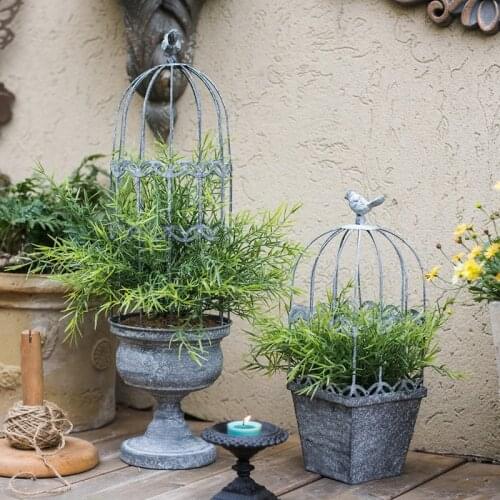Vintage Iron bird cage, European bird cage, decorative desk, flower rack, decorative flower cage.flower pot decoration