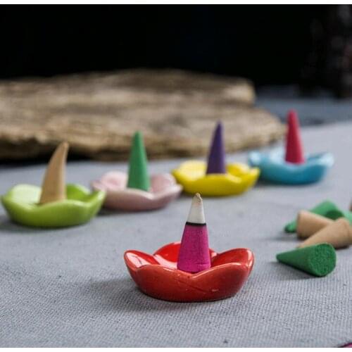 Top Quality Ceramic Aromatherapy Incense Tray Sandalwood Box Buddhist Mini Incense Tower Dish Holder Indoor Home Decoration