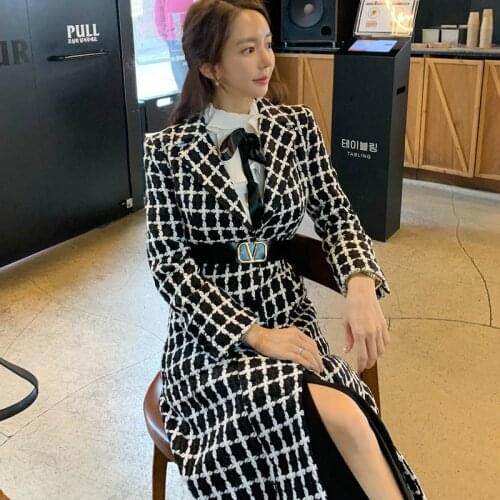 2020 New Women Spring Winter Coat Outerwear Clothing Modis Warm Woolen Blends Female Elegant Singer Breasted Woolen Coat Women